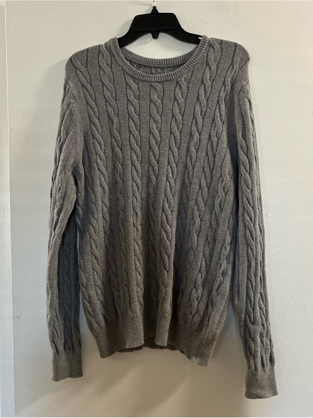 St. John's Bay Gray Cable-Knit Crewneck Sweater